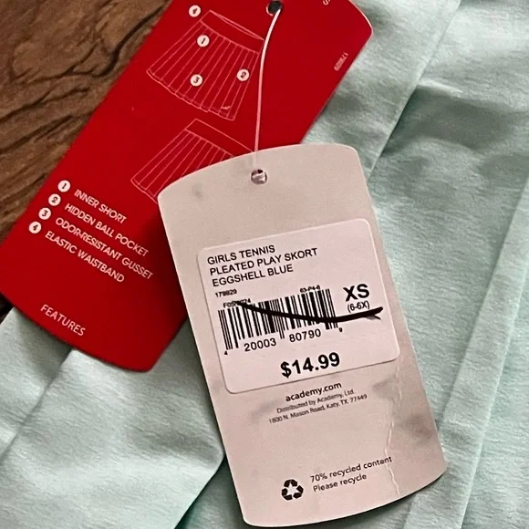 Charming Mint Green Kids Skort - Picture 2 of 2